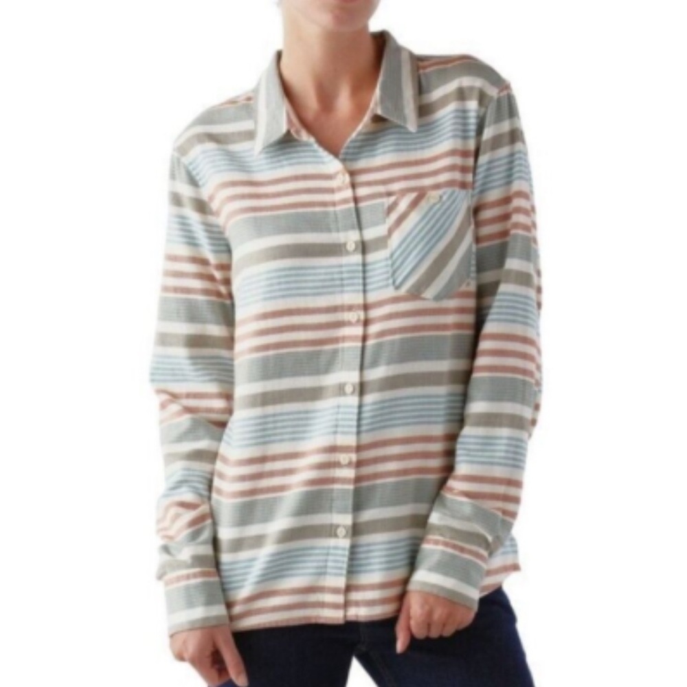 2 for $15 😍 Patagonia Haywood Flannel Pinyon Stripes Button Down – Blue – Size 4